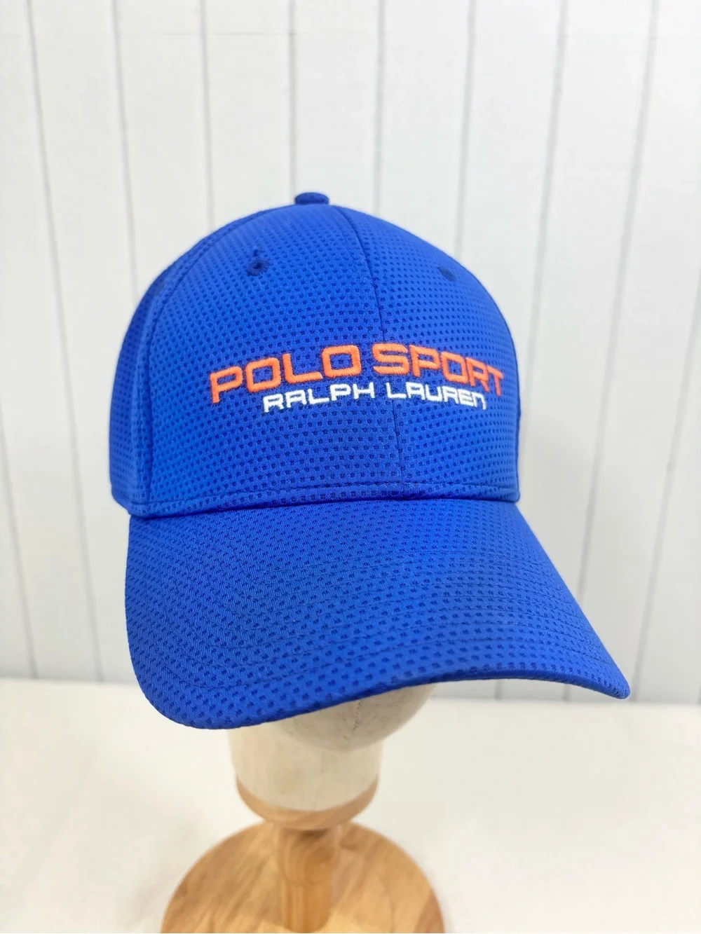Ralph Lauren Polo Sport Royal Blue Baseball Cap with Orange Logo Size S/M